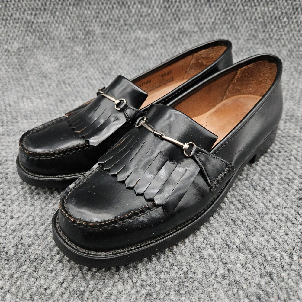 G.H. Bass Men's 9 Black Loafers Weejuns Kiltie Bit Moccasin Dress Shoes Classic